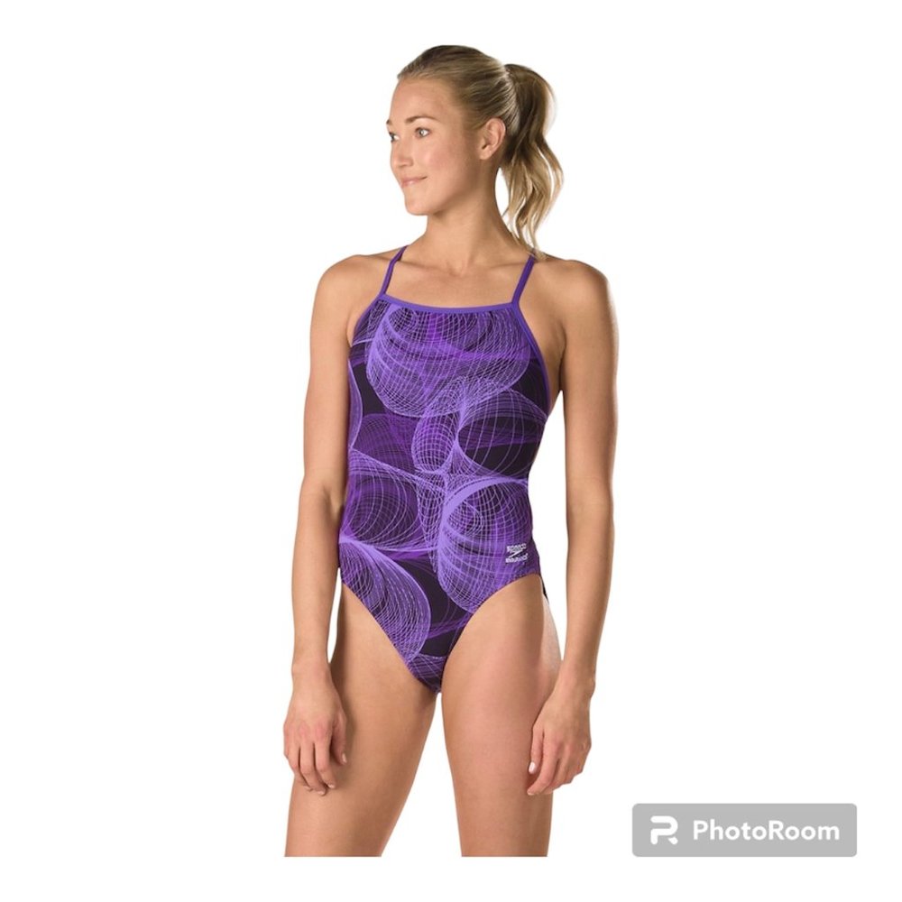 Speedo Women's Cyclone Strong Back Endurance+ One Piece Swimsuit Purple Size6/32